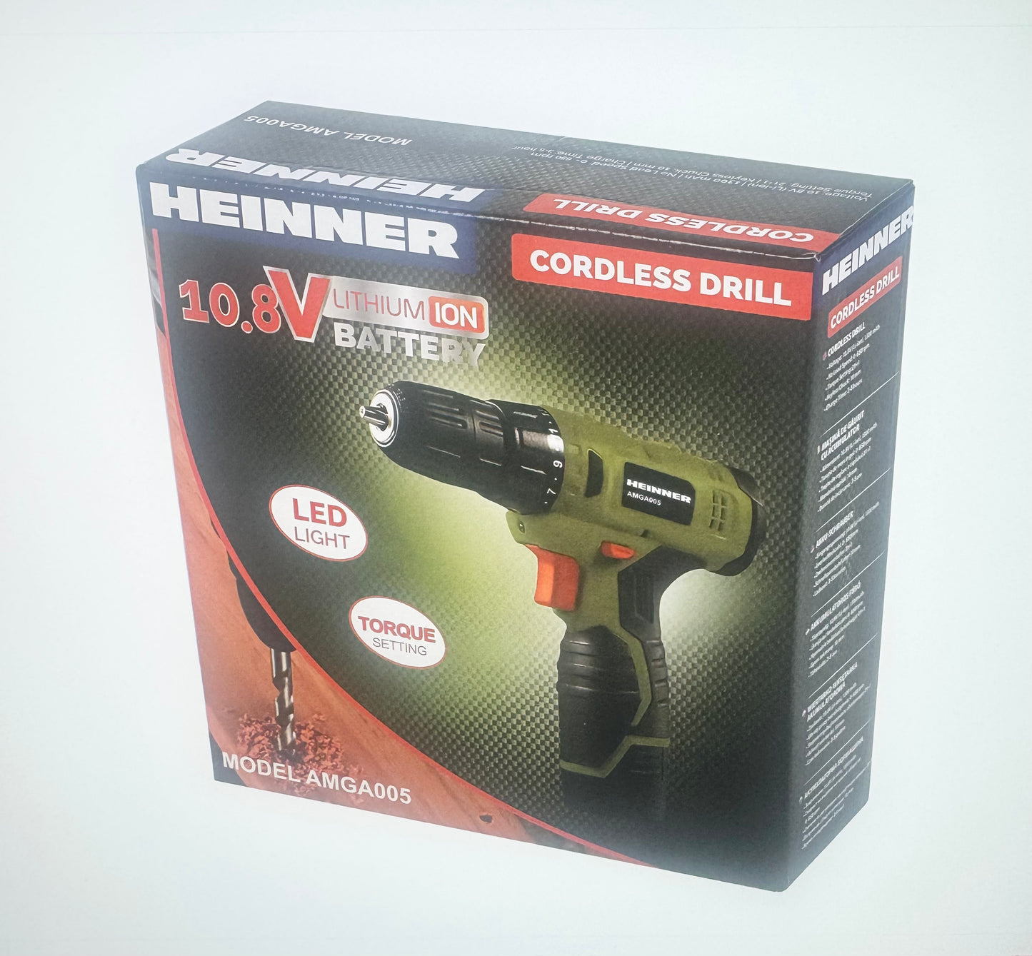 Masina de gaurit si insurubat pe acumulator (bormasina) Heinner AMGA005, 10.8 V, 1300 mAh, 650 RPM, 18 Nm