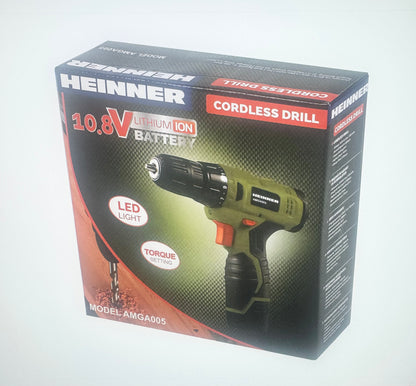 Masina de gaurit si insurubat pe acumulator (bormasina) Heinner AMGA005, 10.8 V, 1300 mAh, 650 RPM, 18 Nm