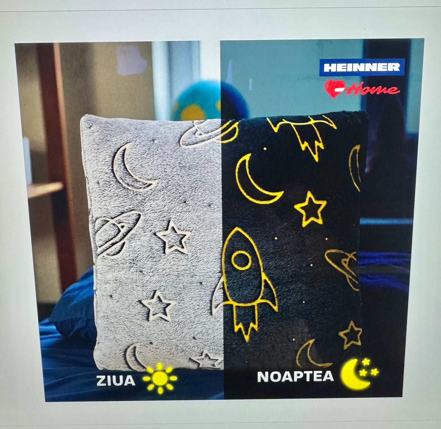 Perna cu model fosforescent, Space,45x45