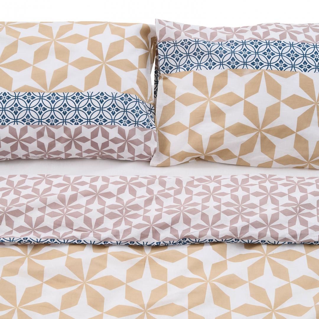 Lenjerie de pat Heinner Home, 2 persoane, 100% bumbac 132 TC, cearsaf pilota 180x215 cm, cearsaf pat 200x220 cm, 2 fete de perna 50x70 cm, 4 piese