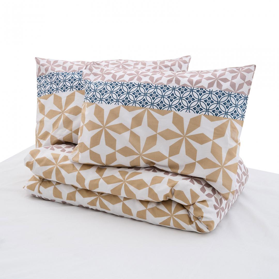 Lenjerie de pat Heinner Home, 2 persoane, 100% bumbac 132 TC, cearsaf pilota 180x215 cm, cearsaf pat 200x220 cm, 2 fete de perna 50x70 cm, 4 piese