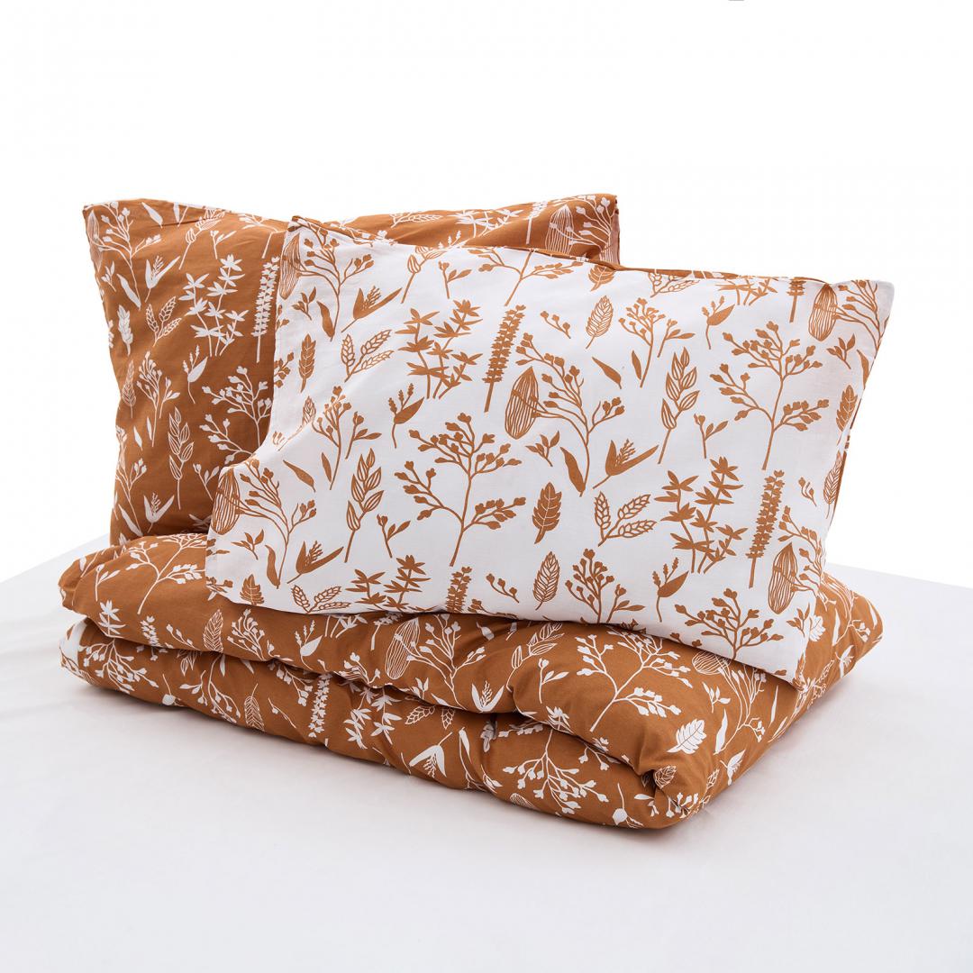 Lenjerie de pat Heinner Home, 2 persoane, 100% bumbac 132 TC, cearsaf pilota 180x215 cm, cearsaf pat 200x220 cm, 2 fete de perna 50x70 cm, 4 piese