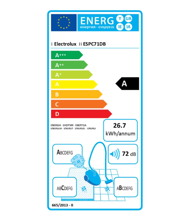 Aspirator fara sac Electrolux ESPC71DB, 650W, 1.4 L, Silent Performer Cyclonic, Filtru Clean Air Filtration, Hygiene Filter™ anti-mirosuri, albastru