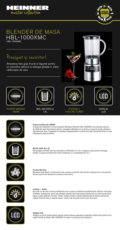 Blender De Masa Heinner Hbl-1000Xmc
