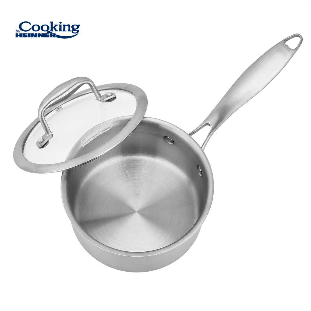 CRATITA 1.6L INOX+CAPAC STICLA 16x8.5CM, ATOMIC3, COOKING BY HEINNER