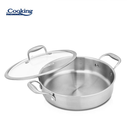 CRATITA 3.5L INOX+CAPAC STICLA 26X7CM, ATOMIC3, COOKING BY HEINNER