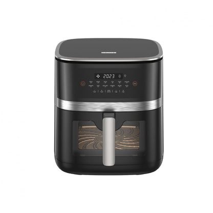 Friteuza cu aer cald HEINNER EffectHeat Fusion HAF-C7DH20BK, 7 l, 12 programe, 2000 W, Fereastra vizualizare, Circulatie aer 360 Negru