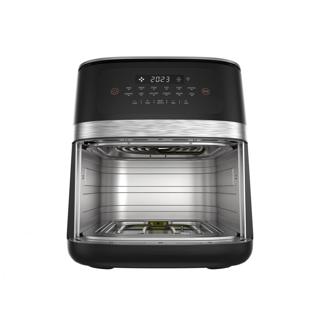 Friteuza cu aer cald HEINNER EffectHeat Fusion HAF-C7DH20BK, 7 l, 12 programe, 2000 W, Fereastra vizualizare, Circulatie aer 360 Negru