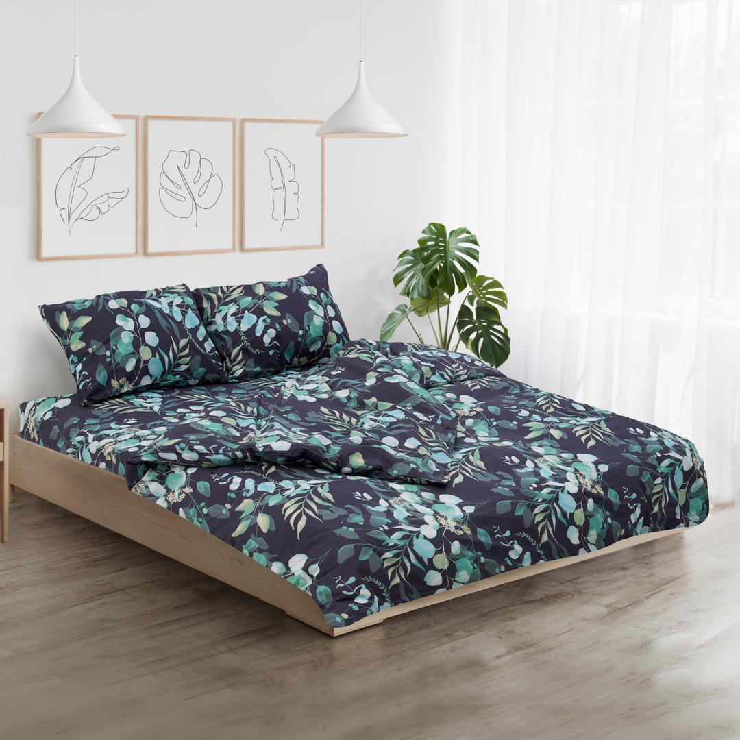 Set de pat king size bumbac, 92 gsm, Jade