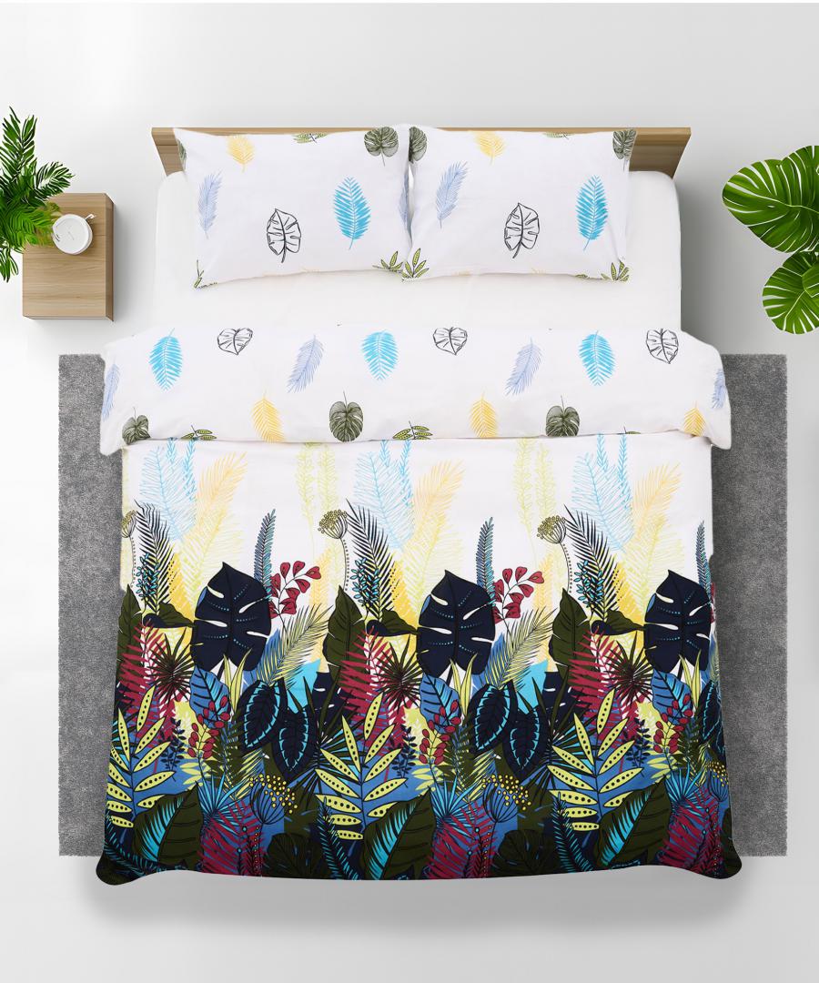 Lenjerie de pat king size Heinner Home, 100% bumbac 132 TC, cearsaf pilota 200x220 cm, cearsaf pat 220x240 cm, 2 fete de perna 50x70 cm, 4 piese