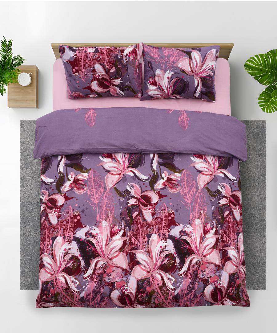 Lenjerie kingsize bumbac,132 TC,Magnolia