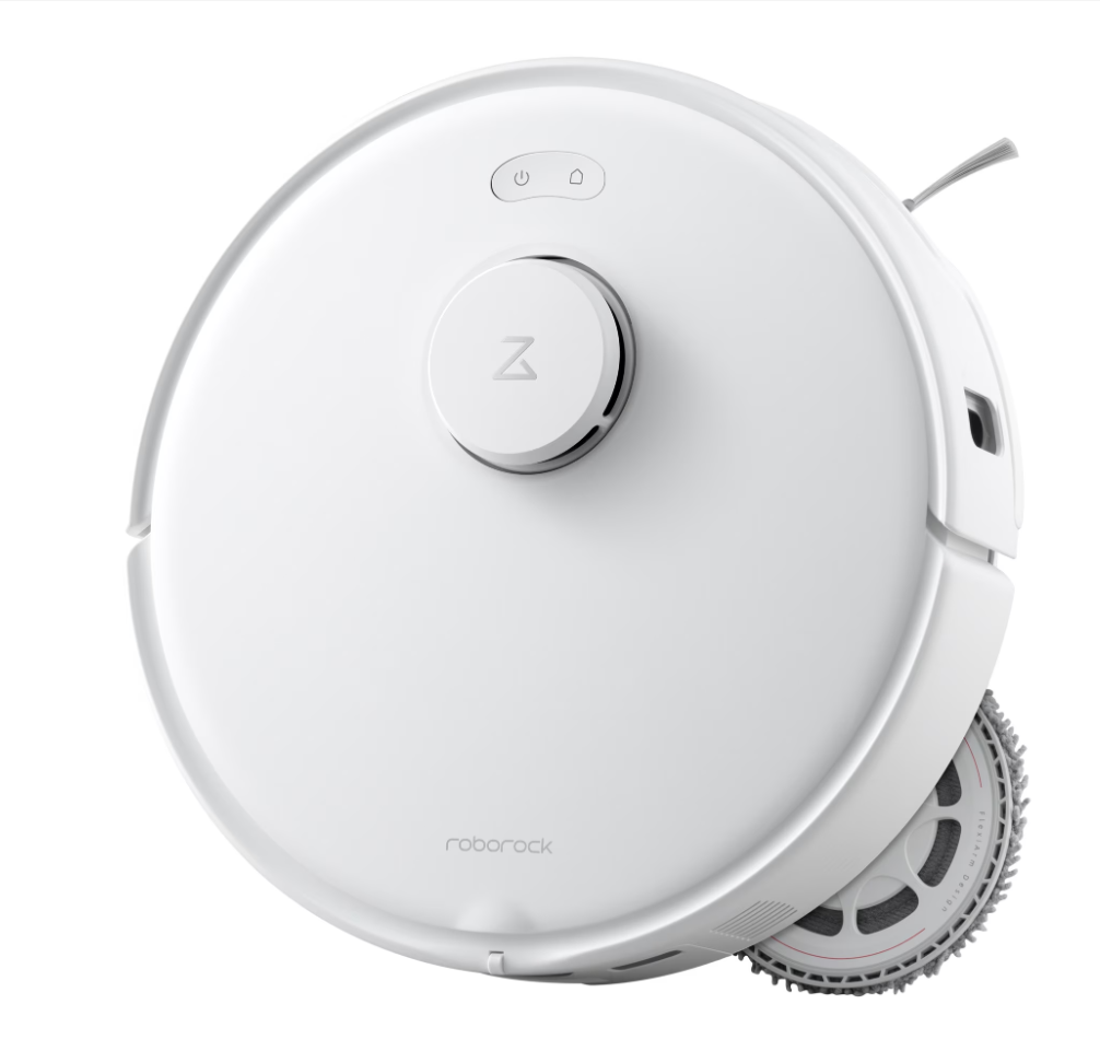 Robot de aspirare Roborock Qrevo Curv 5A1 QRCS02-00, 18500 PA, tehnologie HyperForce, mop FlexiArm 200rpm, AdaptiLift, sistem Dual Anti-Tangle, dock multifunctional 3.0, autocuratare cu apa fierbinte, uscare cu aer cald, alb