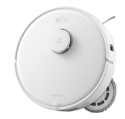 Robot de aspirare Roborock Qrevo Curv 5A1 QRCS02-00, 18500 PA, tehnologie HyperForce, mop FlexiArm 200rpm, AdaptiLift, sistem Dual Anti-Tangle, dock multifunctional 3.0, autocuratare cu apa fierbinte, uscare cu aer cald, alb