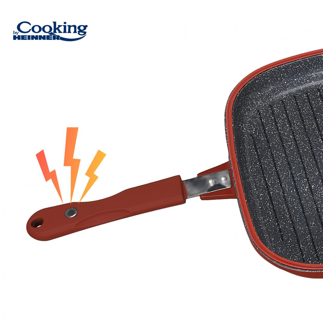 Tigaie dubla Cooking by Heinner Calabria, aluminiu turnat, 30x24x12cm