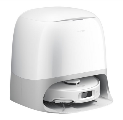 Robot de aspirare Roborock Qrevo Curv 5A1 QRCS02-00, 18500 PA, tehnologie HyperForce, mop FlexiArm 200rpm, AdaptiLift, sistem Dual Anti-Tangle, dock multifunctional 3.0, autocuratare cu apa fierbinte, uscare cu aer cald, alb