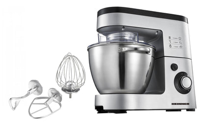 Mixer planetar Heinner HPM-1500XMC-V2, 1500W, 6 viteze, Bol 5.5l, Inox