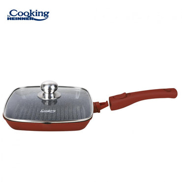 Tigaie grill cu capac Cooking by Heinner Calabria, aluminiu, 28x4cm