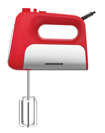 Mixer de mana Heinner HM-DC500RD, 500w, motor dc, 6 viteze + turbo, Rosu cu decoratiuni inox