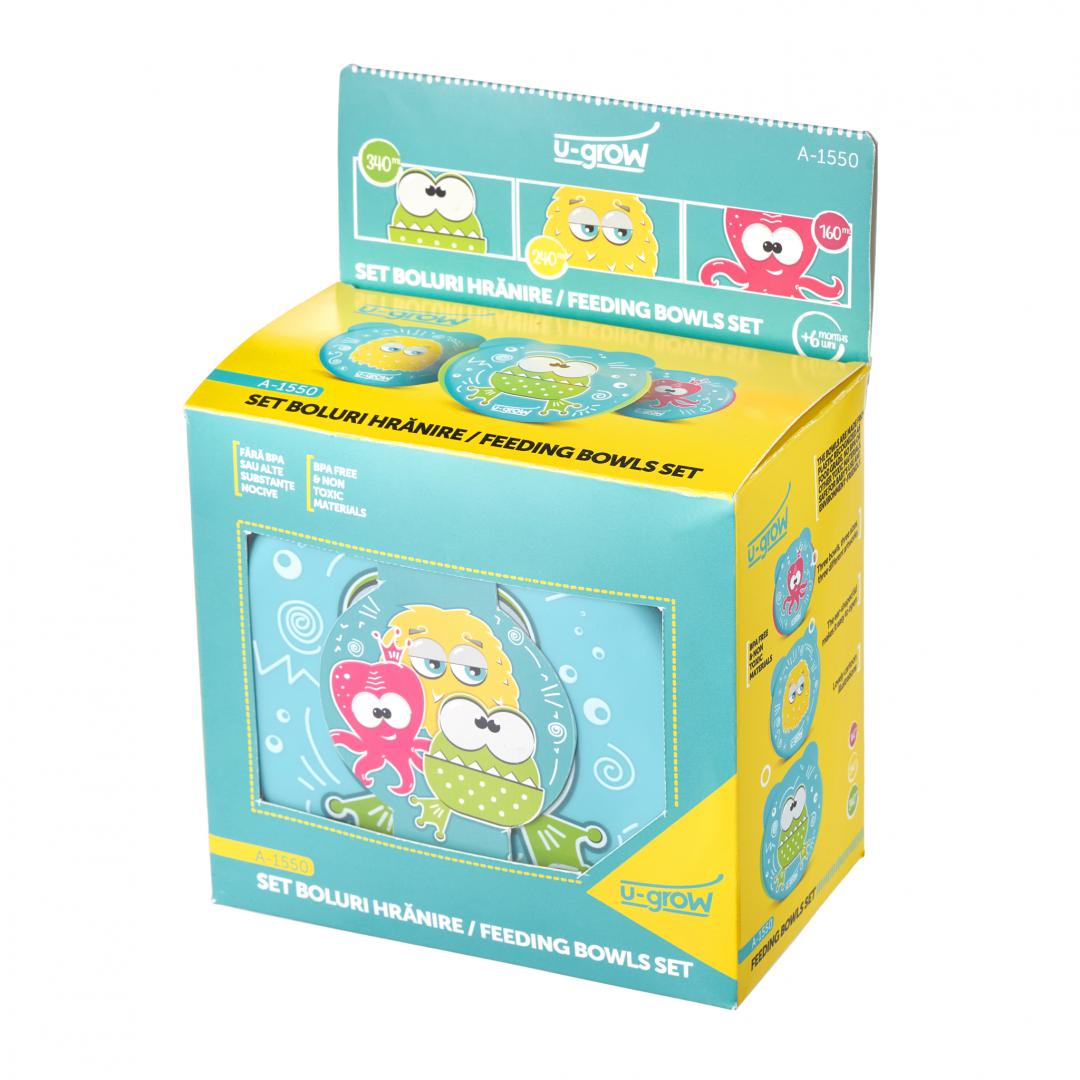 Set 3 Boluri Cu Capac (160, 240, 340Ml) A-1550, U-Grow