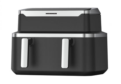 Friteuza dubla cu aer cald Heinner match&sinc HAF-DDB9BK26, 2600w, capacitate totala 9l, control digital individual, termostat reglabil 60-200 grade, negru