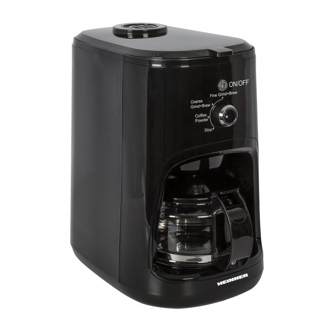 Cafetiera Heinner HCM-900RBK, 900 W, Rasnita incorporata, 0.6 L, Negru