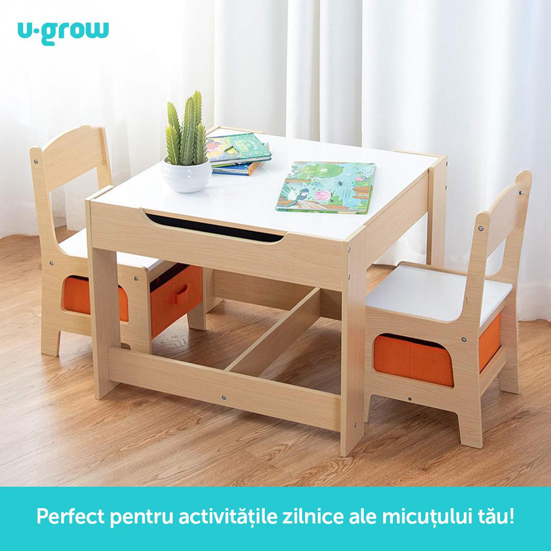Set Masuta Si 2 Scaune , Lemn Natur, U-Grow