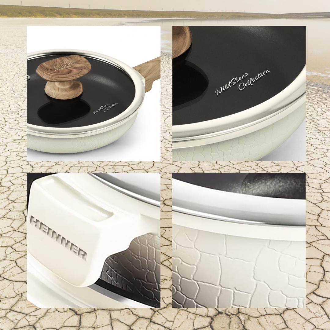 Cratita 2.5L cu capac Cooking by Heinner Wild Stone, aluminiu, 20x9.5cm