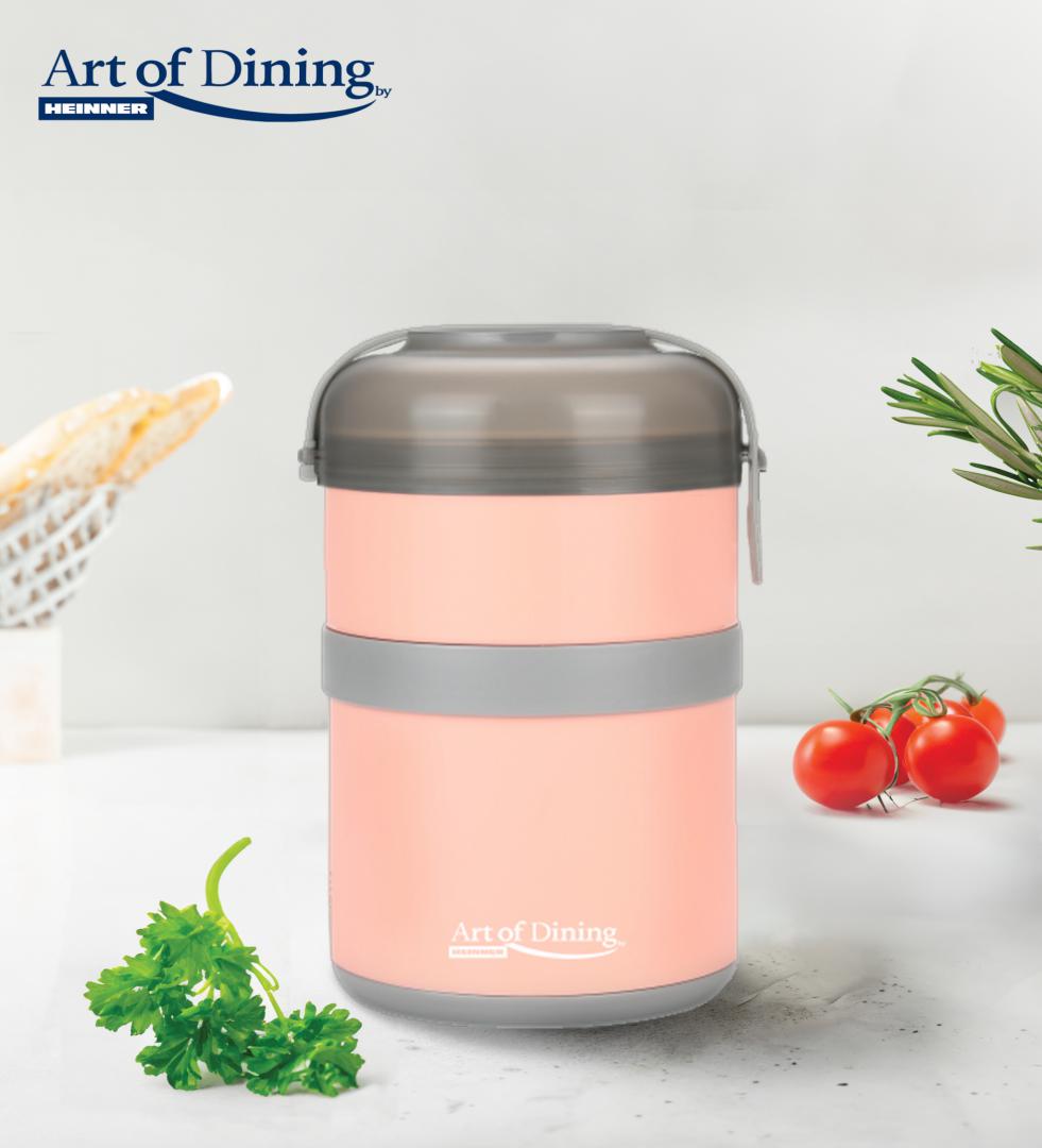 Caserola termica cu perete dublu Art of dining by Heinner Loca, inox, 920 ml, roz