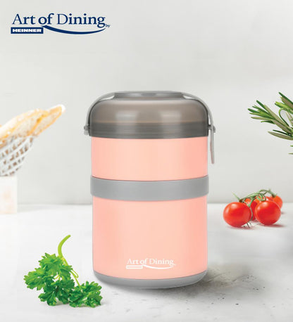 Caserola termica cu perete dublu Art of dining by Heinner Loca, inox, 920 ml, roz