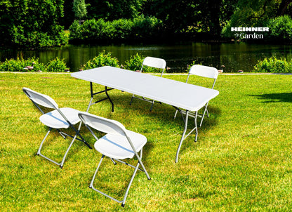 Set masa cu 4 scaune plastic pliabile Heinner