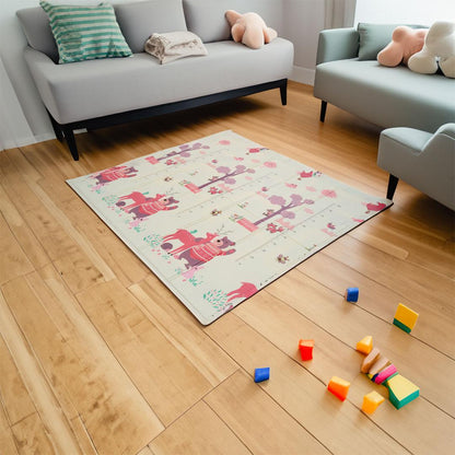 Covor de joaca pentru copii U-Grow, din spuma, pliabil, 2 fete, impermeabil, izolant, 180 x 200 x 1 cm