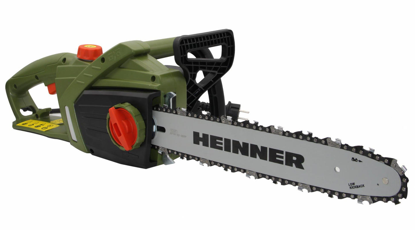 Drujba electrica (fierastrau) cu lant Heinner VDE002, 1800 W, 230 V, 35 cm lungime lama, 13.5 m/s viteza lant, 9.53 mm (3/8) pas lant