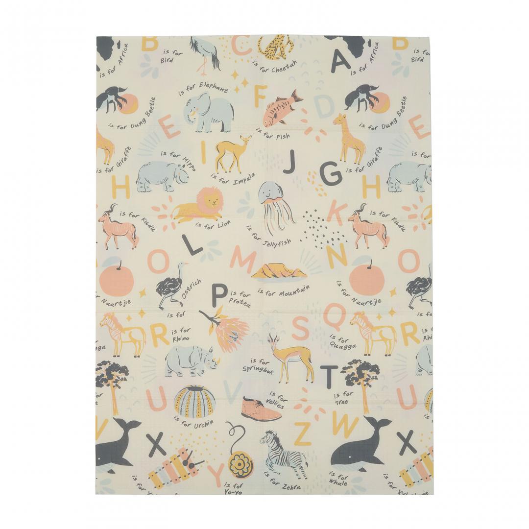 Covor De Joaca Pentru Copii U-Grow, Din Spuma, Pliabil, 2 Fete, Impermeabil, Izolant, Alfabet