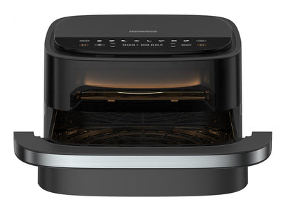 Friteuza cu aer cald si cuptor pizza 2 in 1 Heinner pizza EastFry HPAF-B4DC22BK, 2200W, capacitate 4L si 25.4 diametru pizza, control digital, 9 programe presetate, programe presetate, 40-230 grade, timer 60 min, negru