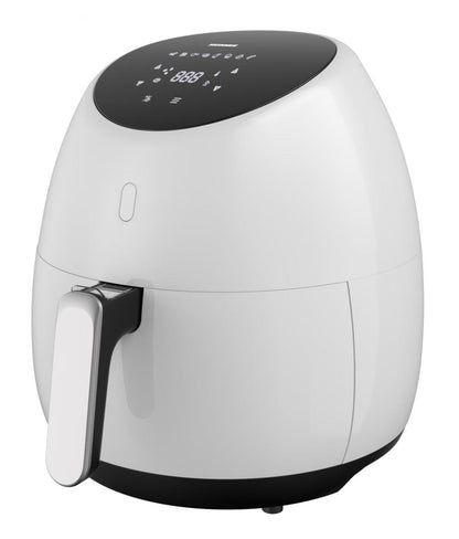 Friteuza cu aer cald Heinner Airfryer SnowDrop HAF-B2000WH, gatire fara ulei, 2000W, vas detasabil anti-adeziv, capacitate cos: 5L, afisaj digital, termostat reglabil: 80-200˚C, timer max. 60 min, Alb