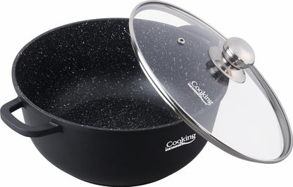 Semioala Aluminiu Turnat+Capac, 18.5 L, Dark Line, Cooking By Heinner