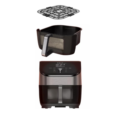 Friteuza cu aer cald Instant Vortex Plus 6 ClearCook & OdorErase, 1450~1700W, V5.7L, 6 functii, Termostat reglabil (35~205°C), Fereastra monitorizare, Lumina interna, Tehnologie EvenCrisp, Stainless Steel