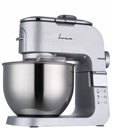 Mixer planetar FRAM FPM-K1500M, 1500W, bol inox 6L, 6 viteze si functie Pulse, Argintiu