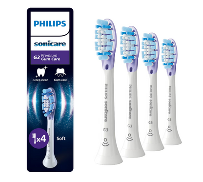 Rezerve Philips Sonicare Gum Care HX9054/87, pachet de 4 capete de periere, Standard, click-on, sincronizarea modurilor BrushSync, Alb