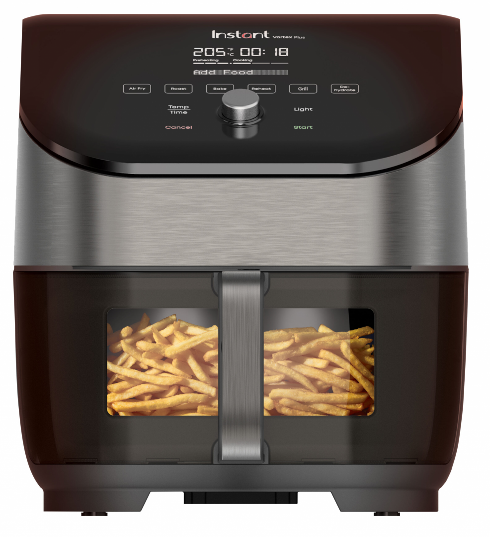 Friteuza cu aer cald Instant Pot Vortex Plus 6 Clear Cook, Ecran digital, Cos detasabil, 6 functii de gatire, 5.7 L, 1700 W (Negru)