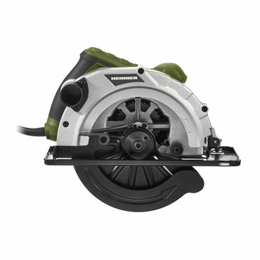 Fierastrau circular Heinner, 1400 W, 230 V, 5000 RPM, 185 mm diametru disc + sina ghidaj + set perii carbune + imbus