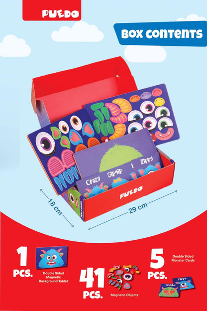 JOC MAGNETIC DIN SPUMA EVA, CREEAZA UN MONSTRU, PUEDO