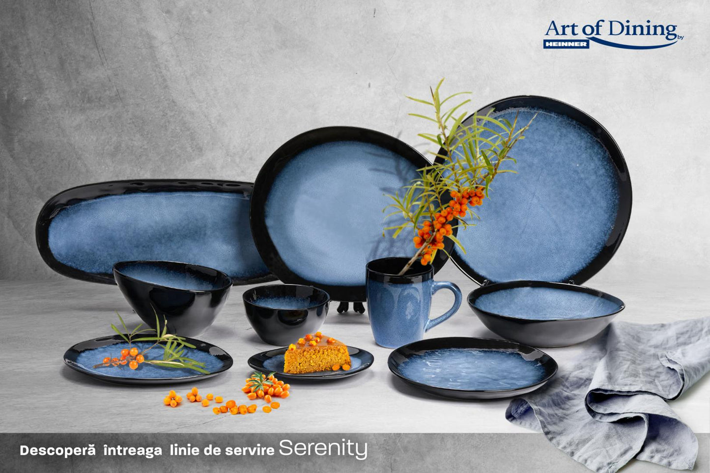 Set 4 Farfurii Ovale Ceramica 28 Cm, Serenity, Art Of Dining By Heinner
