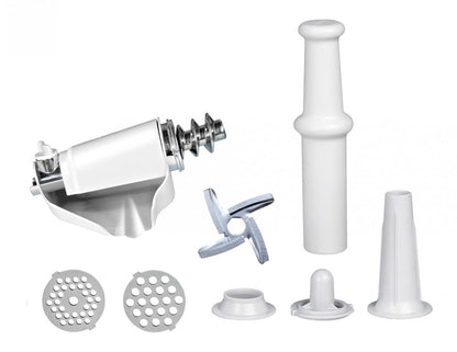 Masina de tocat Heinner MG-2100SS, 2100W, Accesoriu rosii, Accesoriu carnati, Cutit si site inox, Silver