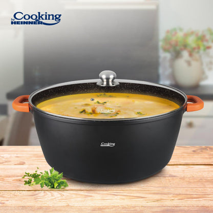 Semioala Aluminiu+Capac ,23L,Dark Line, Cooking By Heinner
