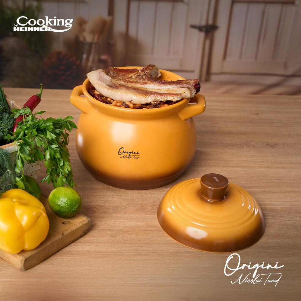 Oala ceramica cu capac Cooking by Heinner - Origini Chef Nicolai Tand, 17 x 18 cm, 4.5 L