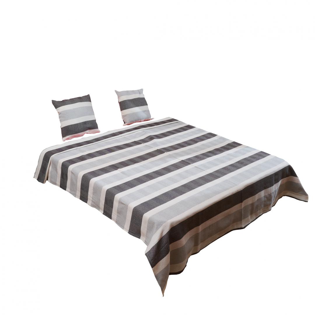 Set cuvertura pat si 2 fete de perna Zia Heinner Home, King Size, 200x220 cm, albastru
