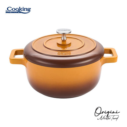 Oala 2.4L cu capac Cooking by Heinner - Origini Chef Nicolai Tand, aluminiu turnat, invelis ceramic, 20 x 10 cm