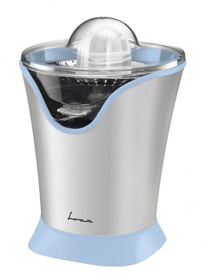 Storcator de citrice Fram FCP-R85BL, 85W, 2 conuri, filtru inox, capac antistropire, picioruse antialunecare, argintiu/albastru