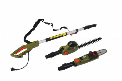Unealta electrica multifunctionala 2 in 1 pentru gradina Heinner VMT001,drujba/motofierastrau 750 W,trimmer gard viu 550 W,maner telescopic 128 - 197 cm